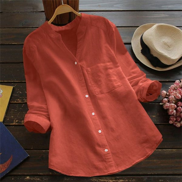 Casual Loose Cotton-Linen Shirt for Women