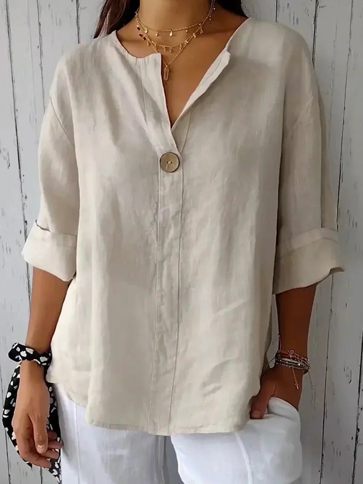 Casual V-Neck Blouse for Women