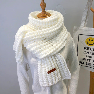 Simple, Thick, Warm Wool Scarf for Women