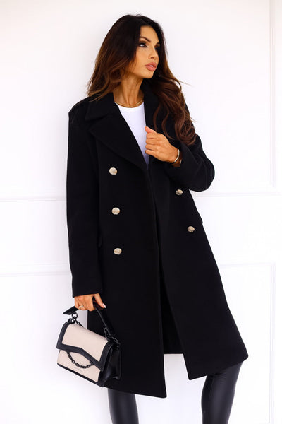 Elegant Double-Breasted Coat for Women