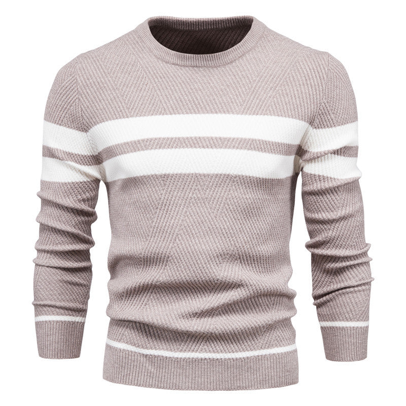 Striped Sweater with Round Neck for Men