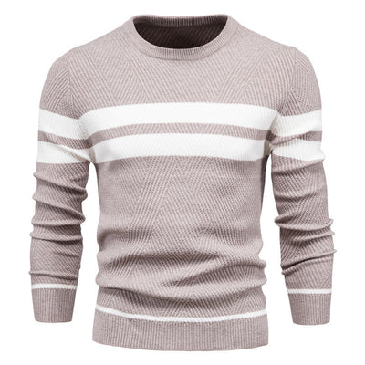Striped Sweater with Round Neck for Men