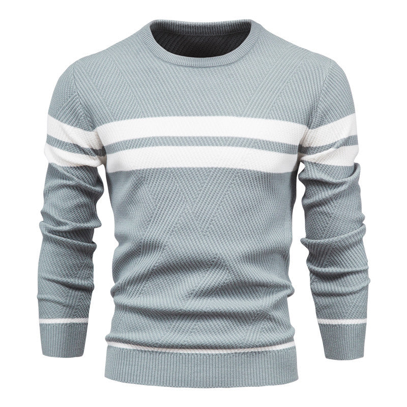 Striped Sweater with Round Neck for Men