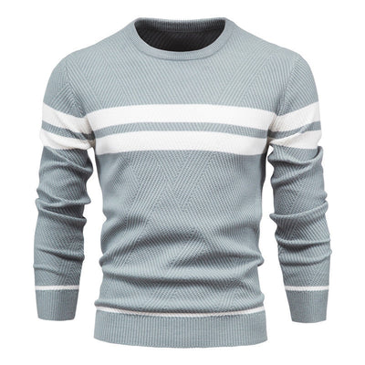 Striped Sweater with Round Neck for Men