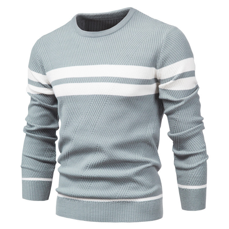 Striped Sweater with Round Neck for Men