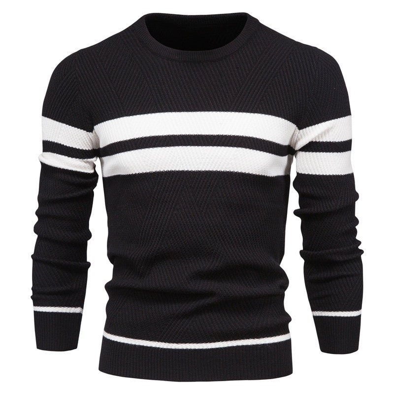 Striped Sweater with Round Neck for Men