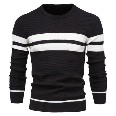 Striped Sweater with Round Neck for Men