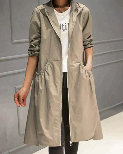 Chic Mid-Length Raincoat for Women