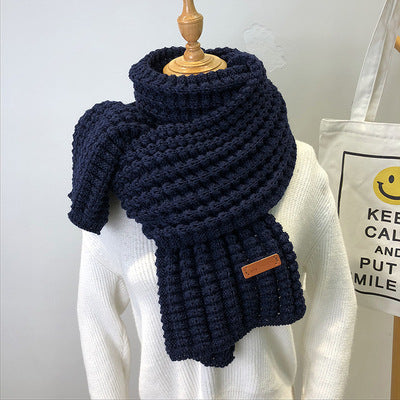 Simple, Thick, Warm Wool Scarf for Women