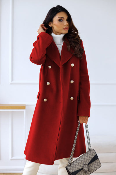 Elegant Double-Breasted Coat for Women