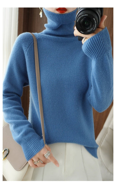 Elegant Cashmere Knitted Sweater for Women