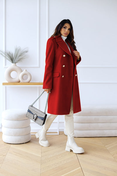 Elegant Double-Breasted Coat for Women