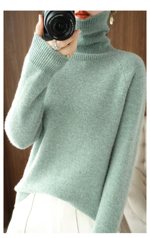 Elegant Cashmere Knitted Sweater for Women