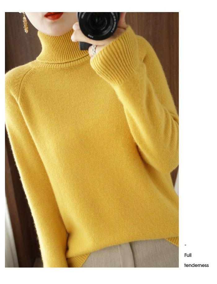 Elegant Cashmere Knitted Sweater for Women