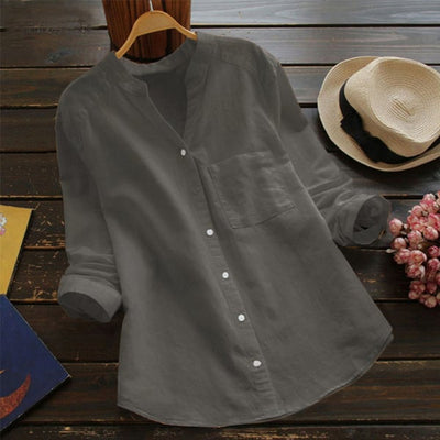 Casual Loose Cotton-Linen Shirt for Women