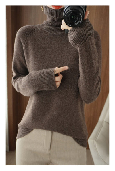 Elegant Cashmere Knitted Sweater for Women