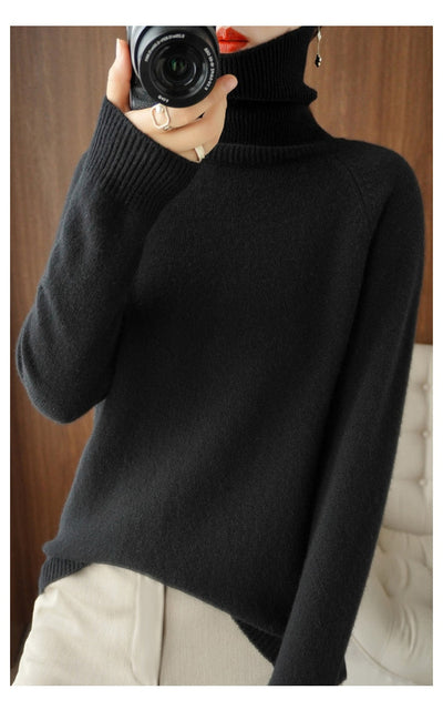 Elegant Cashmere Knitted Sweater for Women