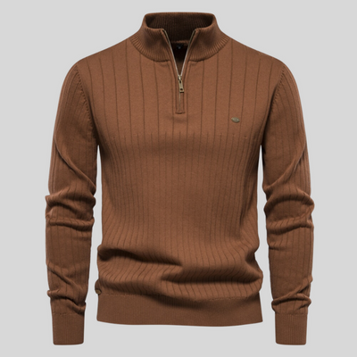 Muscle Fit Casual Ribbed Sweater for Men