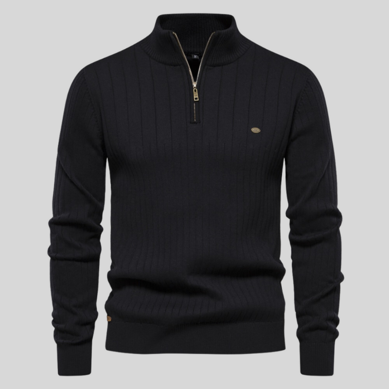 Muscle Fit Casual Ribbed Sweater for Men