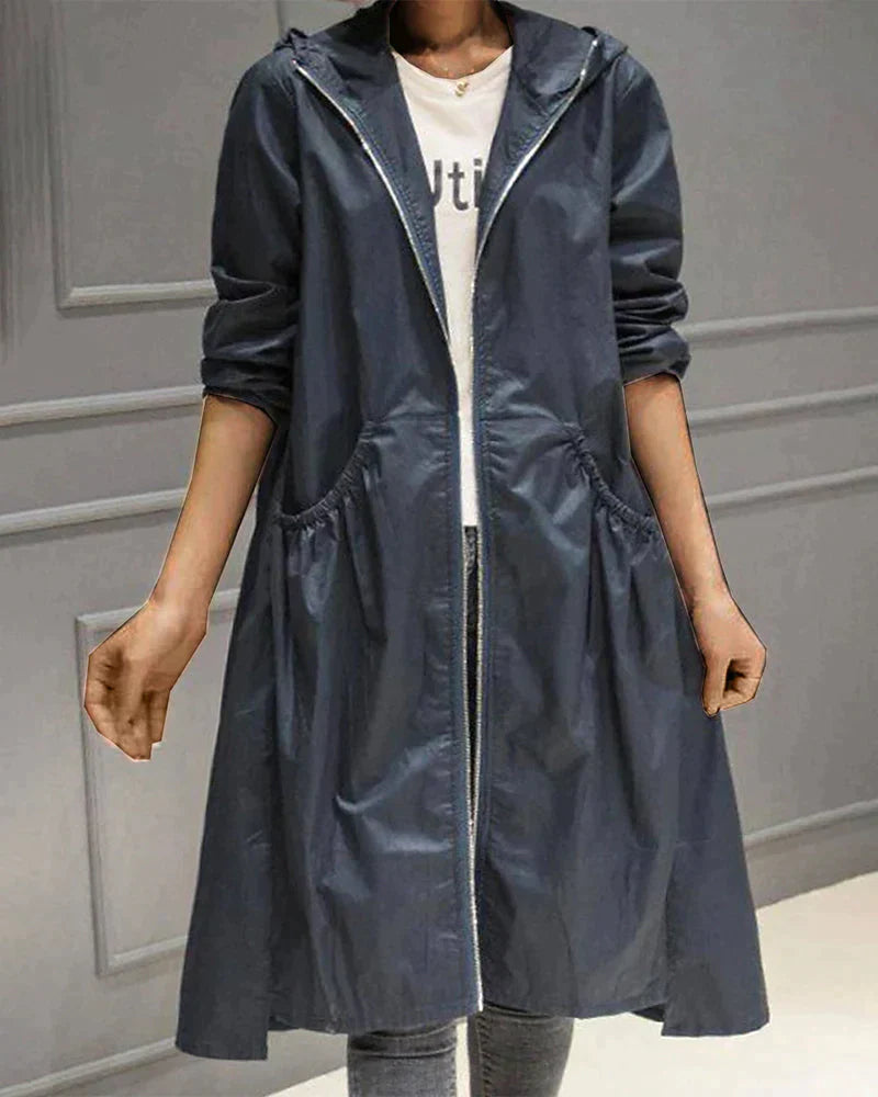 Chic Mid-Length Raincoat for Women