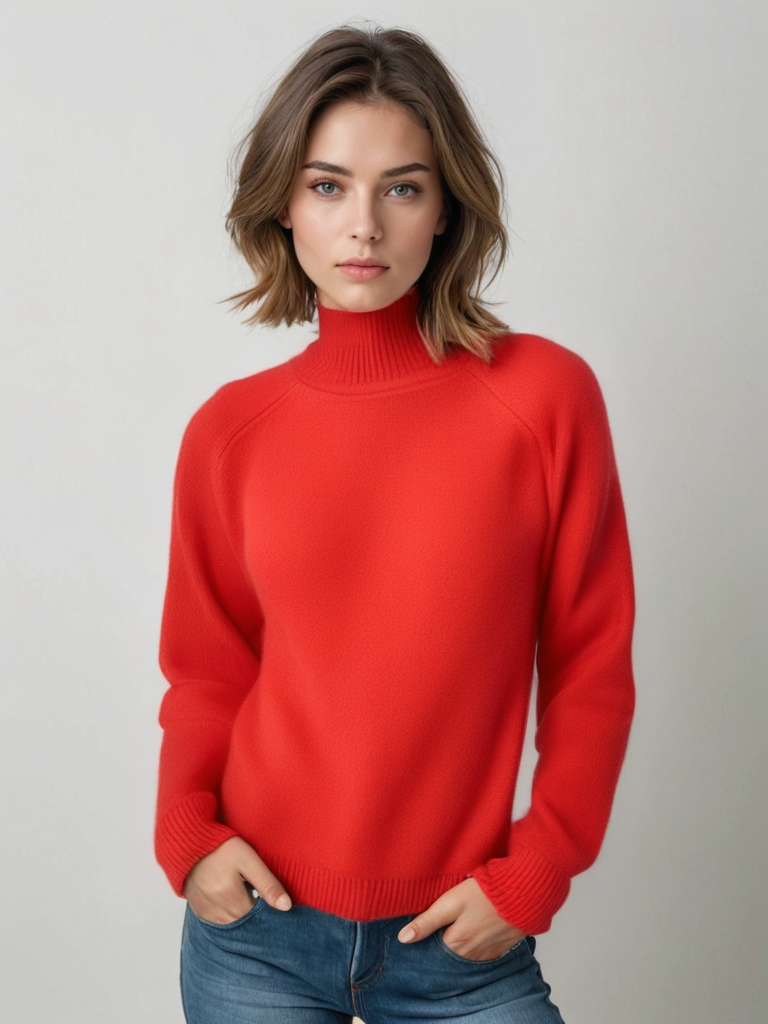 Elegant Cashmere Knitted Sweater for Women