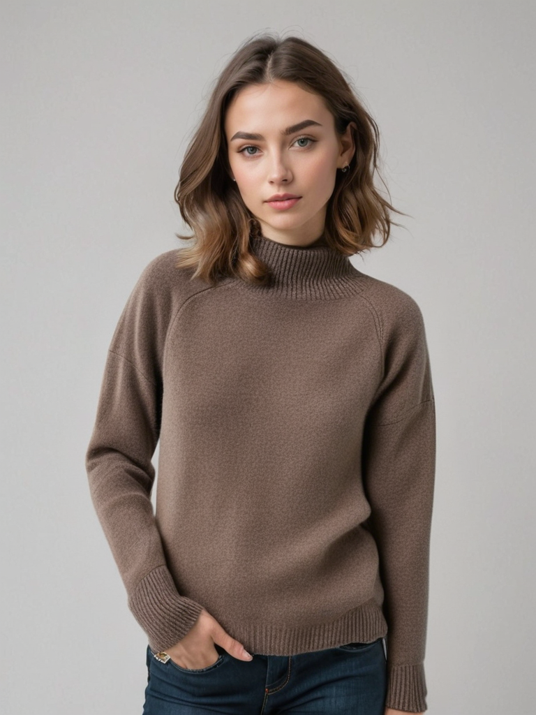 Elegant Cashmere Knitted Sweater for Women