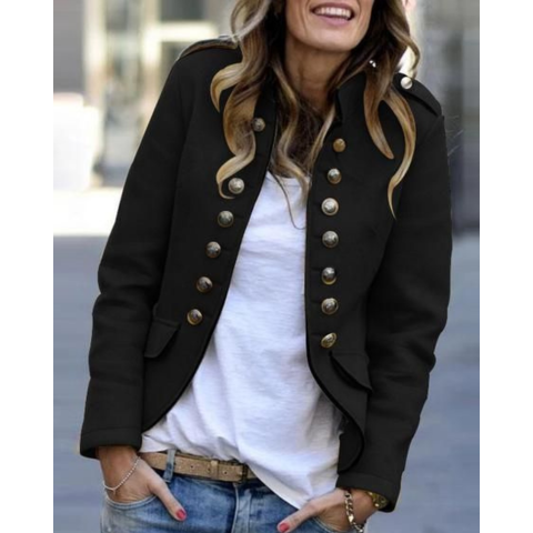 Elegant Stand Collar Blazer for Women