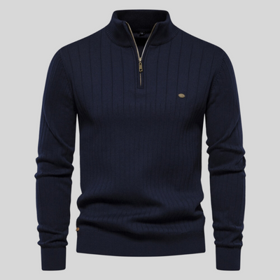 Muscle Fit Casual Ribbed Sweater for Men