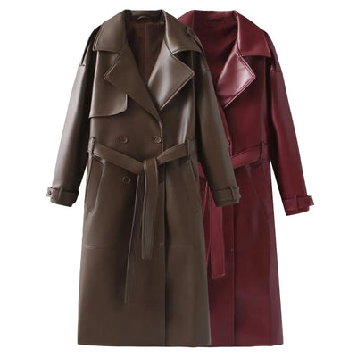 2024 Women's Jacket in Burgundy Faux Leather