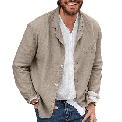 Casual Jacket with Notch Collar for Men