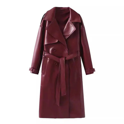 2024 Women's Jacket in Burgundy Faux Leather