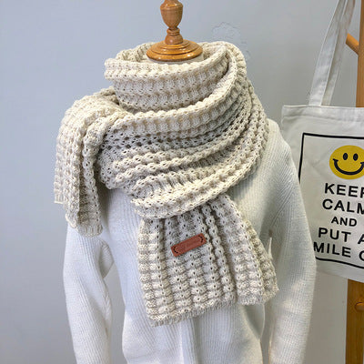 Simple, Thick, Warm Wool Scarf for Women