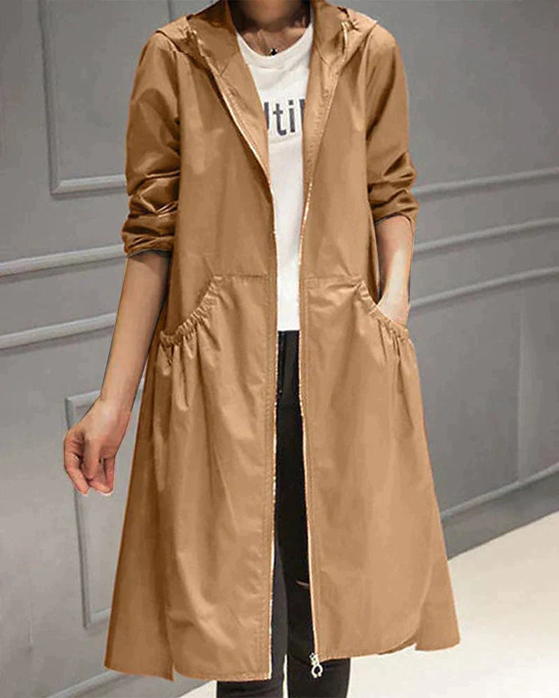 Chic Mid-Length Raincoat for Women