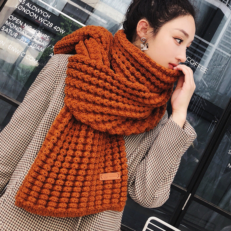 Simple, Thick, Warm Wool Scarf for Women