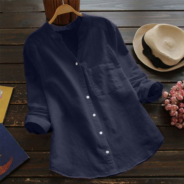 Casual Loose Cotton-Linen Shirt for Women