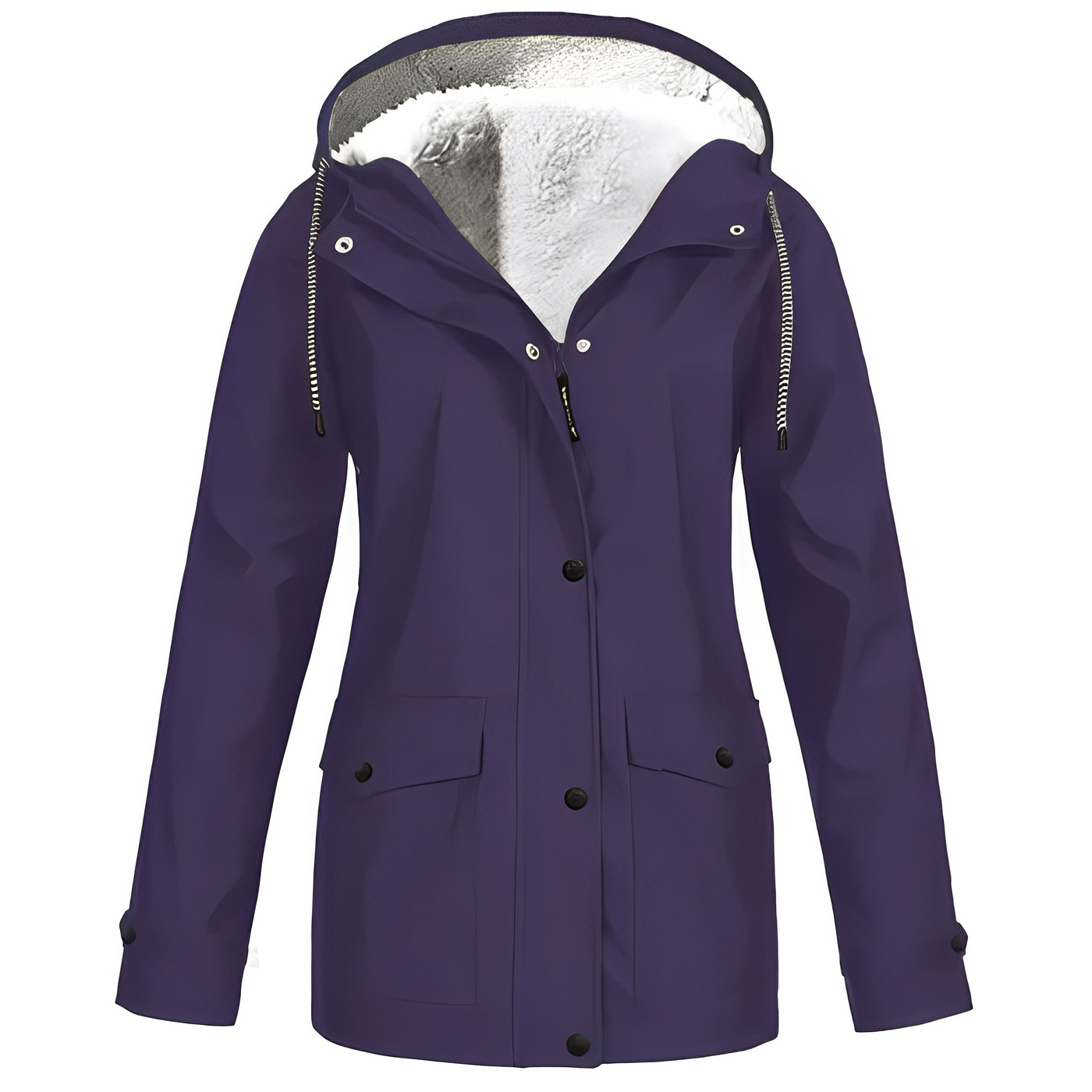 Fleece-Lined Rain Jacket for Women