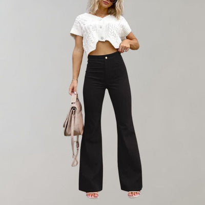 Trendy Corduroy Flared Pants