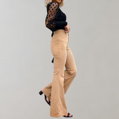 Trendy Corduroy Flared Pants