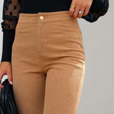 Trendy Corduroy Flared Pants