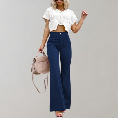 Trendy Corduroy Flared Pants