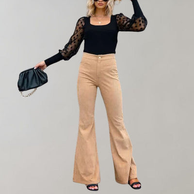 Trendy Corduroy Flared Pants