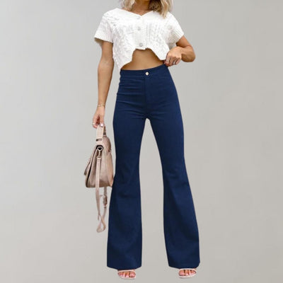 Trendy Corduroy Flared Pants