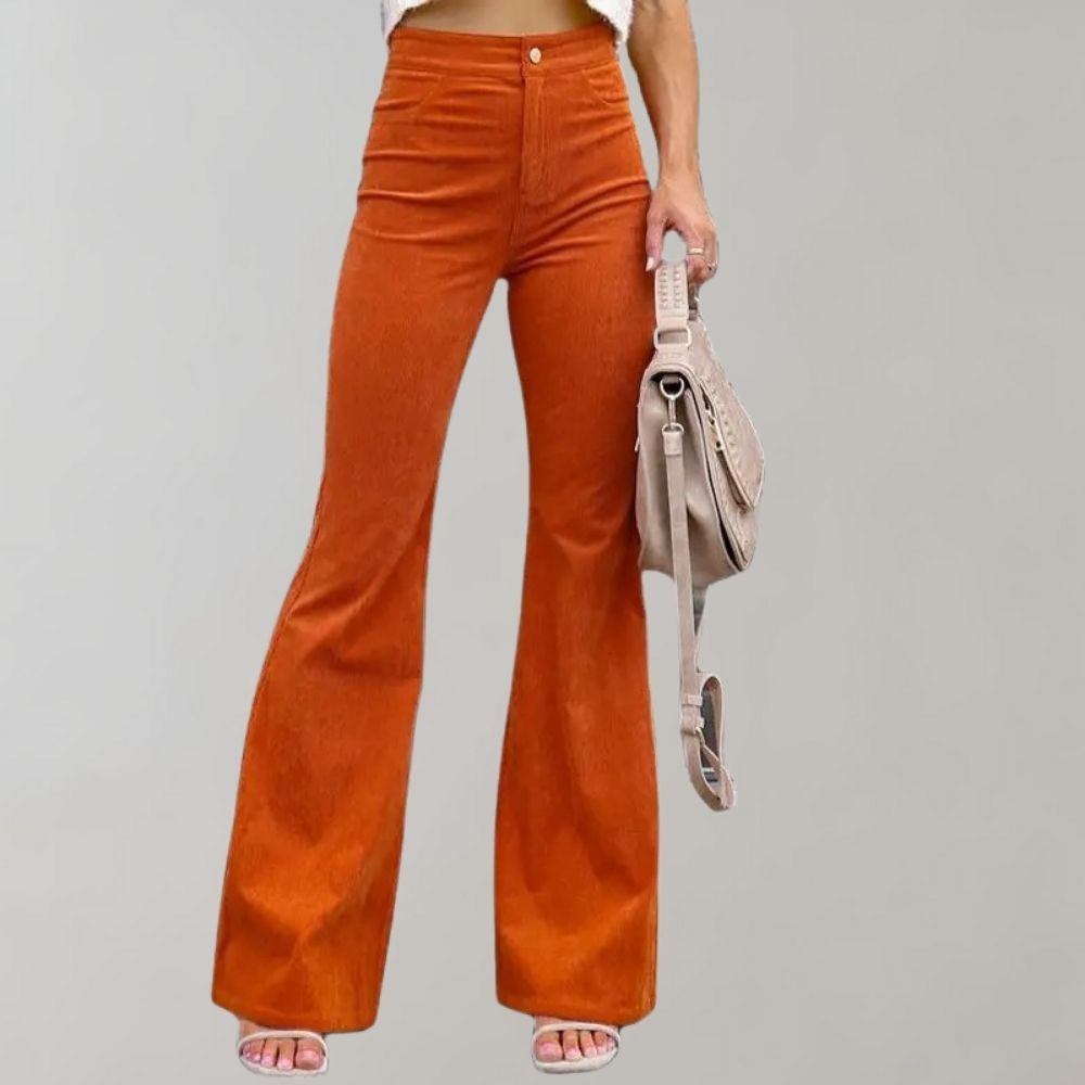 Trendy Corduroy Flared Pants