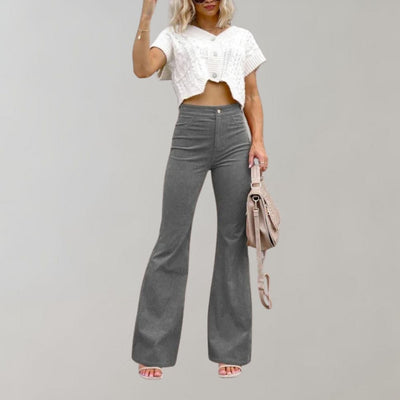 Trendy Corduroy Flared Pants