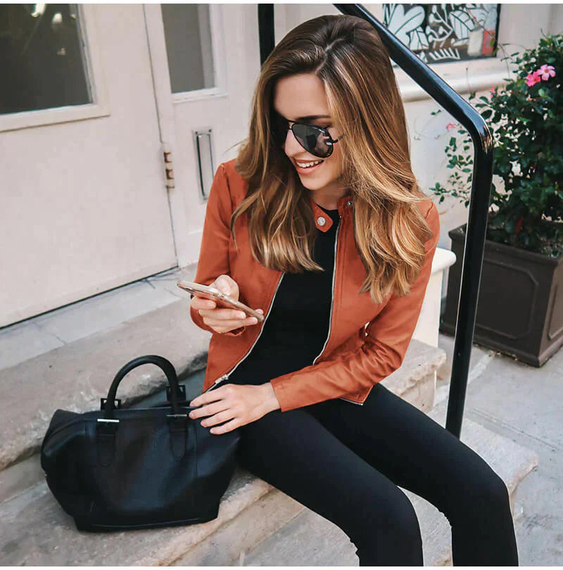 Elegant Leather Jacket for Women