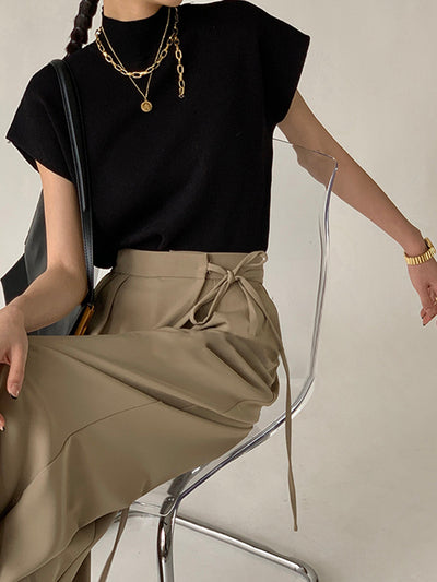 Leisurely Solid Pullover Sweater for Women