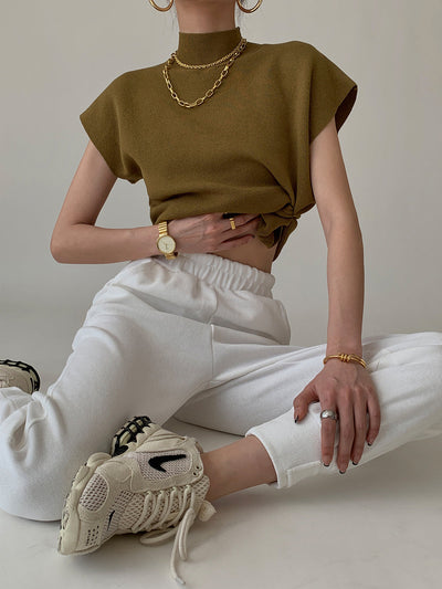 Leisurely Solid Pullover Sweater for Women