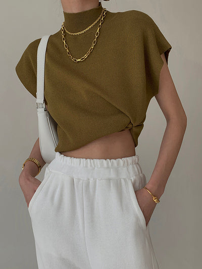 Leisurely Solid Pullover Sweater for Women