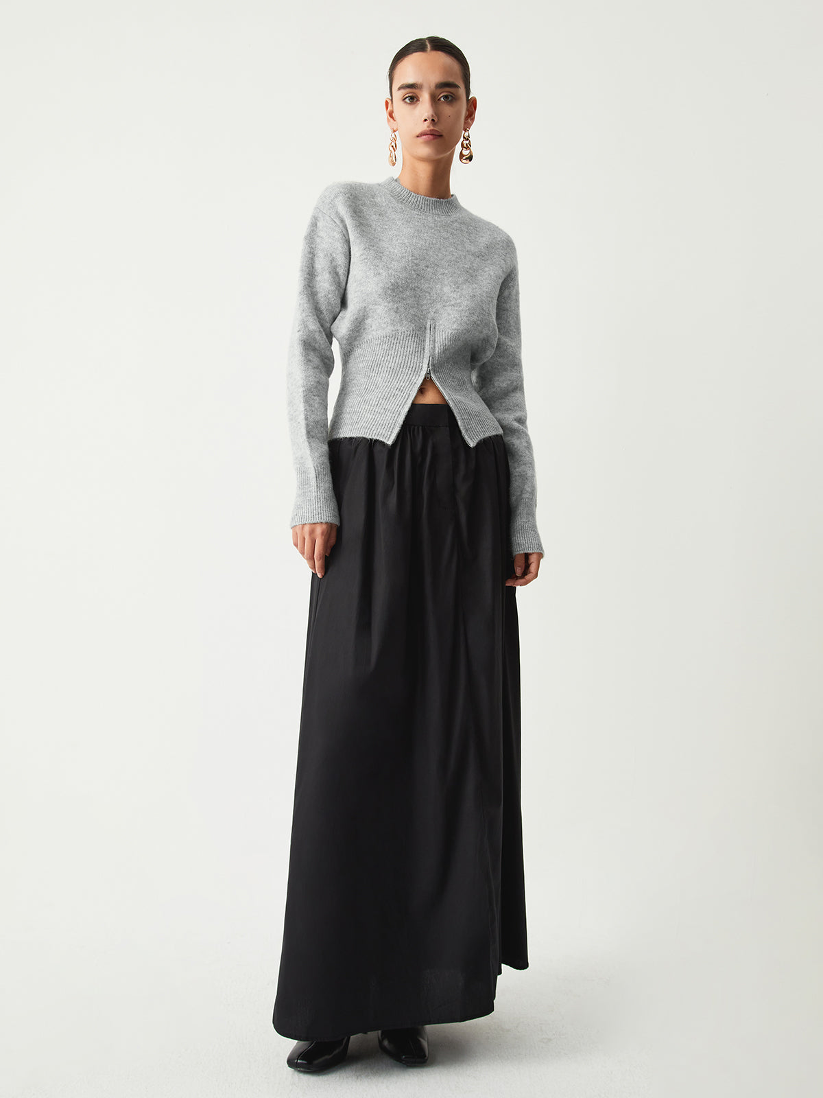 Half Zip Fuzzy Sweater for Women