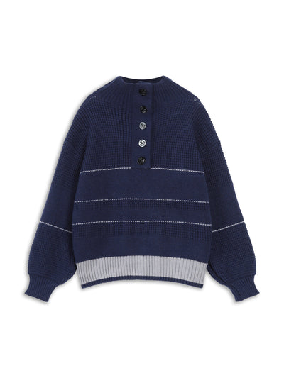 Open Collar Button Up Sweater for Women